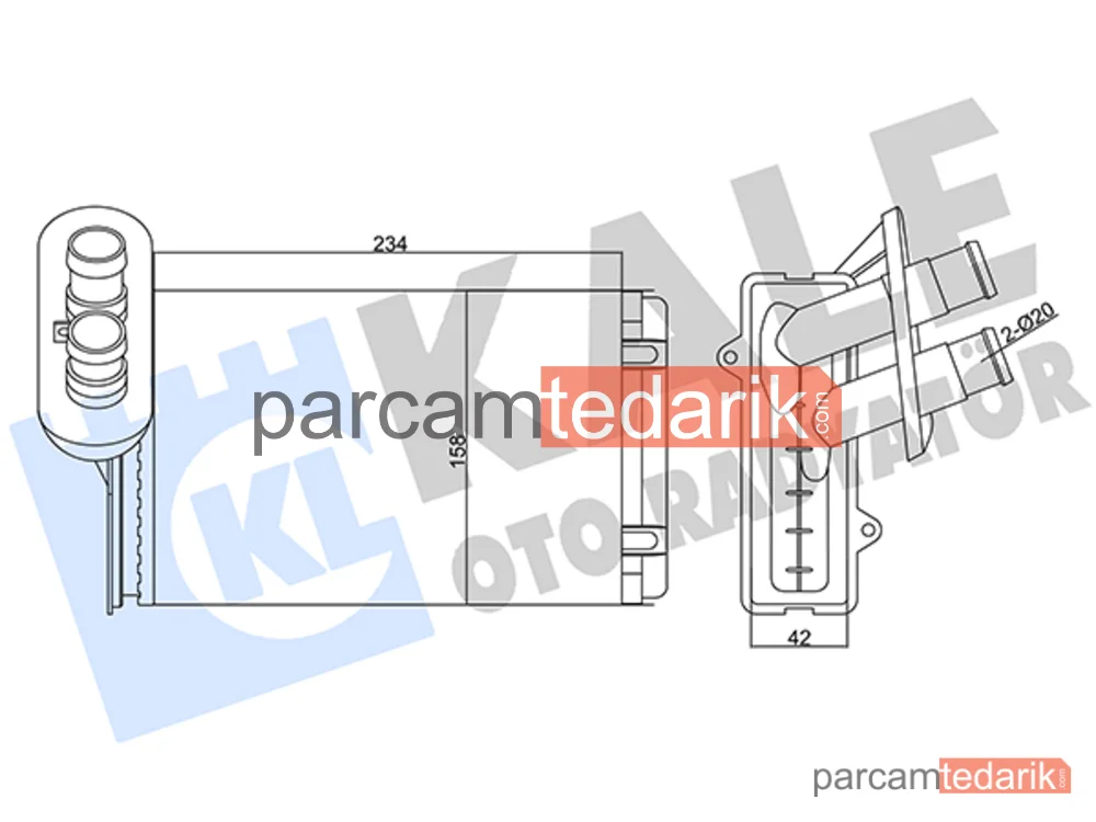 346250 | Kalorifer Radyatörü — VW Golf II, Seat Ibiza II, VW Passat B3/B4