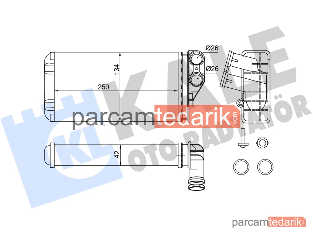 346280 | Kalorifer Radyatörü — Citroen C4 I, Citroen C4 Coupe, Peugeot 307 Break