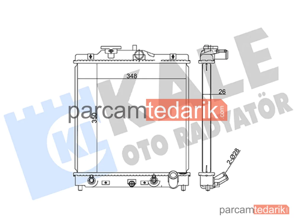 348445 | Su Radyatörü — Honda Civic VI Fastback, Honda Civic VI Aerodeck, Honda Civic VI