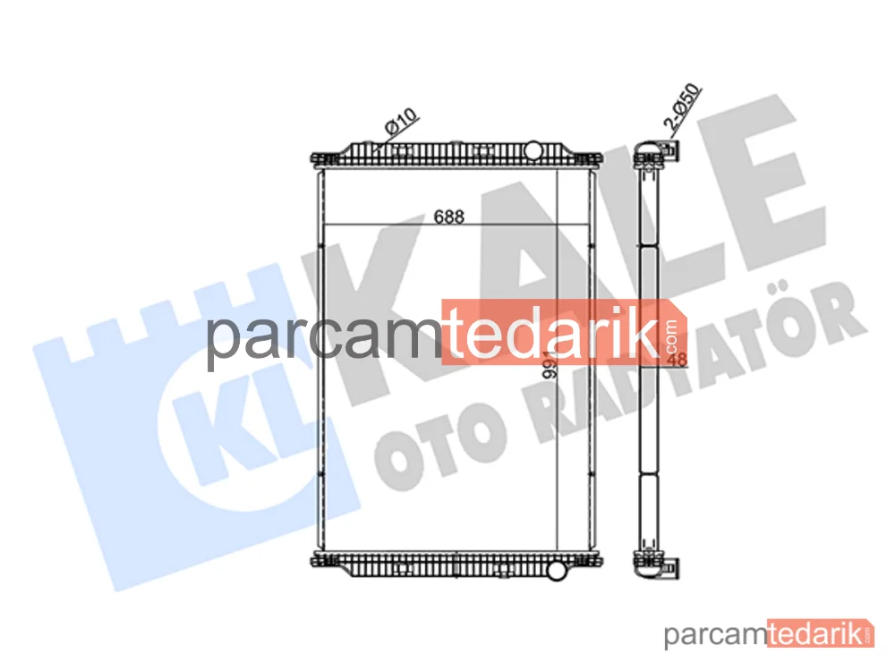 Su Radyatörü — Renault TRUCKS Premium 2 (Çerçevesiz) (MT) - 349395