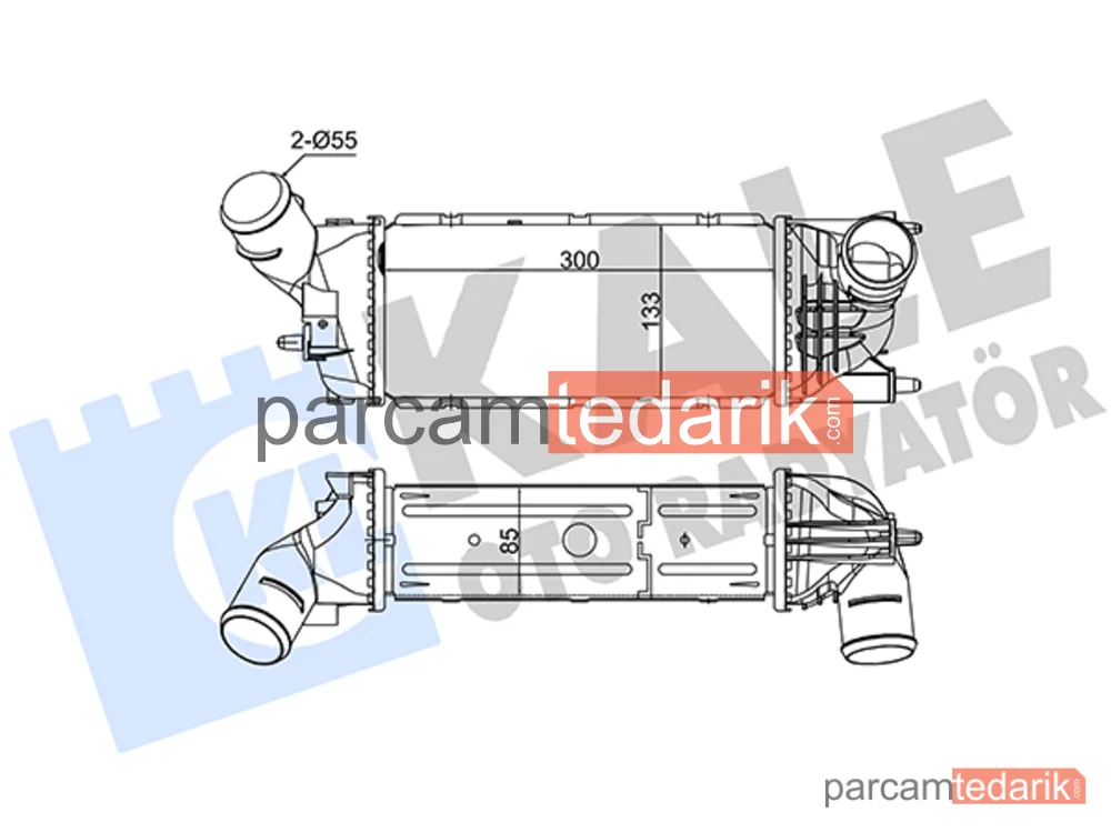350810 | Turbo Radyatörü — Peugeot 407, Citroen C5 II Break, Peugeot 407 SW