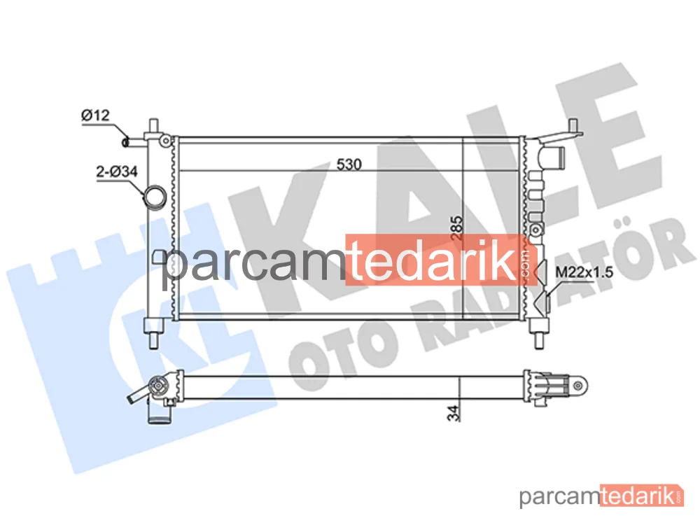 351235 | Su Radyatörü — Opel Tigra, Opel Corsa B, Opel Combo