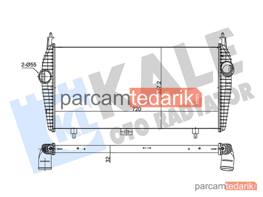 352315 | Turbo Radyatörü — Peugeot 407, Citroen C5 II, Peugeot 407 SW