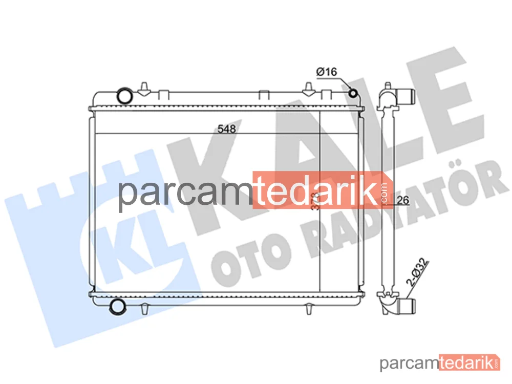 352400 | Su Radyatörü — Citroen C4 Grand Picasso I, Citroen C4 I, Peugeot 307 Break