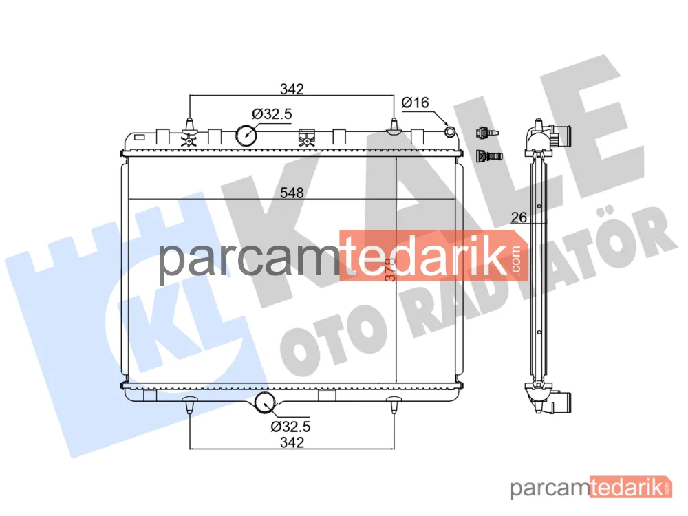 352500 | Su Radyatörü — Citroën Berlingo Kasa/büyük limuzin, Citroën Berlingo Multispace, Citroën C2