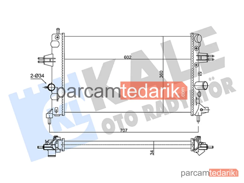 354105 | Su Radyatörü — Opel Astra G Classic, Opel Astra G Cabrio, Opel Astra G Coupe
