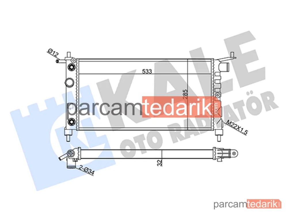 354110 | Su Radyatörü — Opel Tigra, Opel Combo, Opel Corsa B