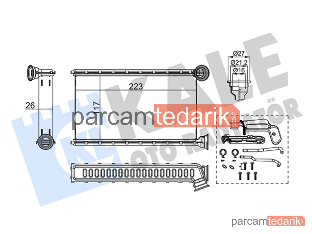 355225 | Kalorifer Radyatörü — Citroen C1 II, Peugeot 108, Toyota Aygo