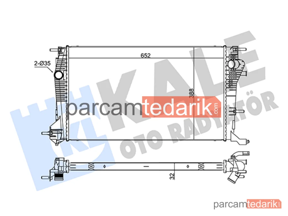 Su Radyatörü — Renault Megane III Coupe, Renault Megane III, Renault Megane CC - 355835