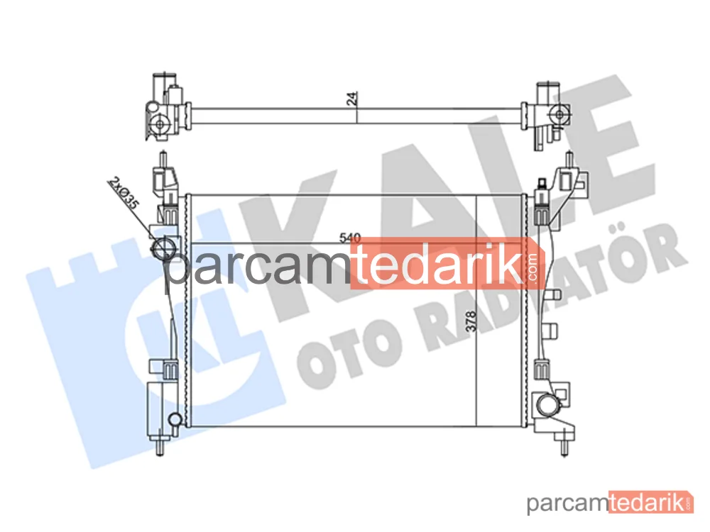 Su Radyatörü — Fiat Fiorino Kasa/büyük limuzin, Fiat Fiorino MPV, Fiat QUBO - 356270