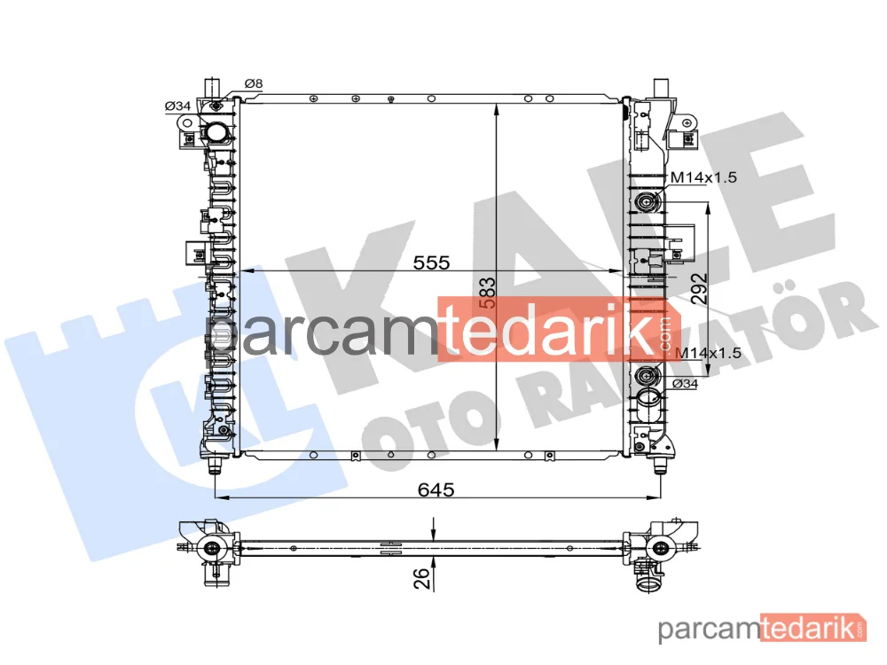 356325 | Su Radyatörü — SsangYong Actyon I, SsangYong Kyron, SsangYong Actyon Sports I