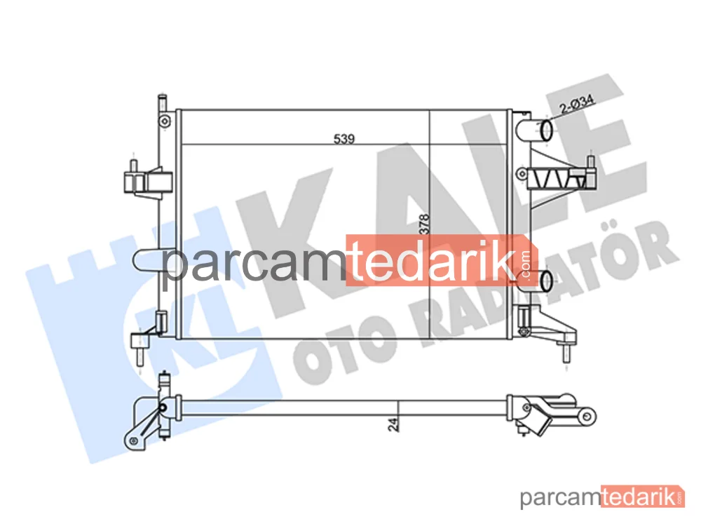 356975 | Su Radyatörü — Opel Corsa C, Opel Combo, Opel Combo Tour