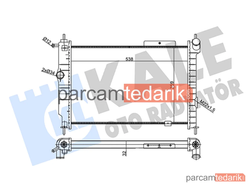 356990 | Su Radyatörü — Opel Astra F, Opel Astra F Classic, Opel Astra F Cabrio