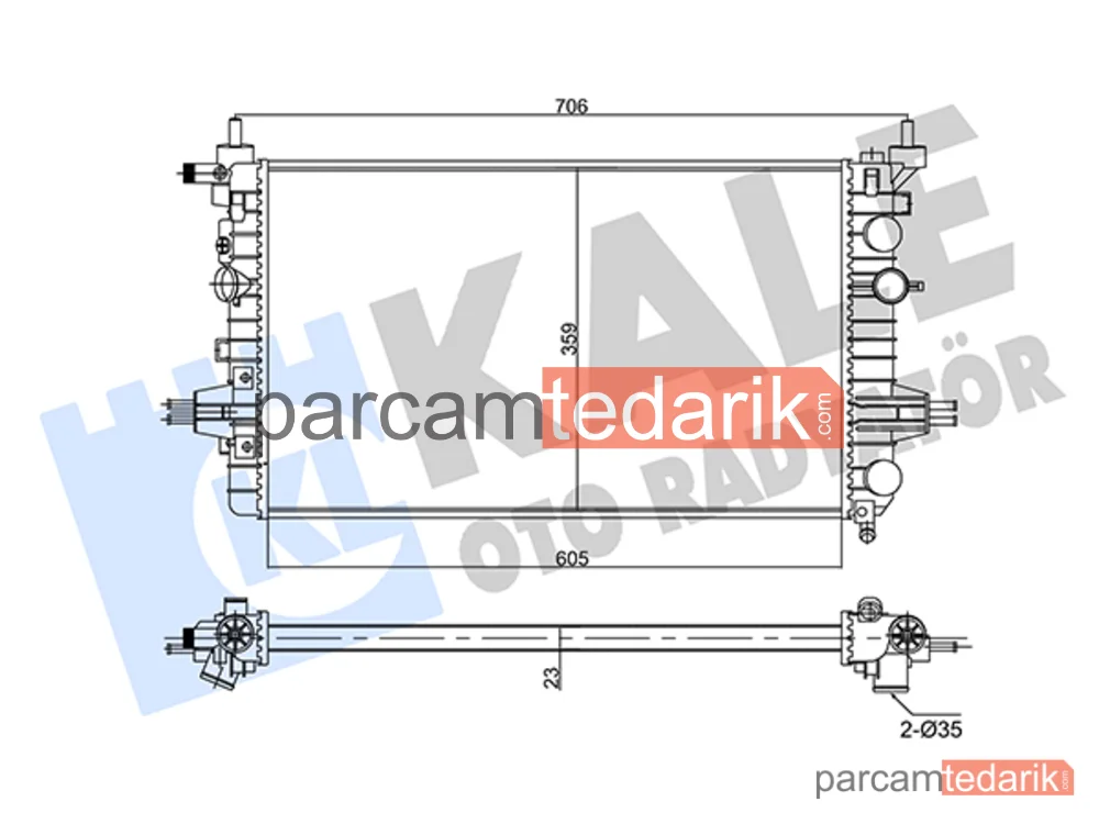 357020 | Su Radyatörü — Opel Astra H, Opel Astra H Classic, Opel Astra H Twintop