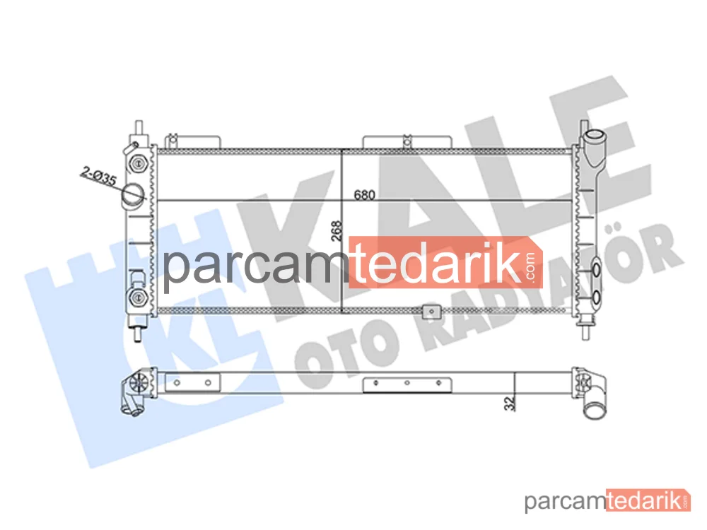 357025 | Su Radyatörü — Opel Tigra, Opel Combo, Opel Corsa B