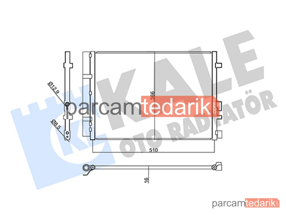357845 | Klima Kondenseri — Hyundai i20 II, Hyundai i20 II Coupe, Hyundai i20 Active