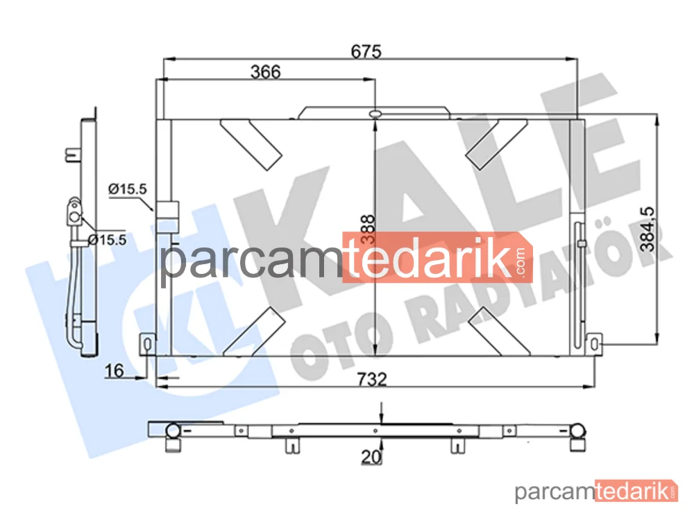 358765 | Klima Kondenseri — Land Rover Defender Pick Up, Land Rover Defender