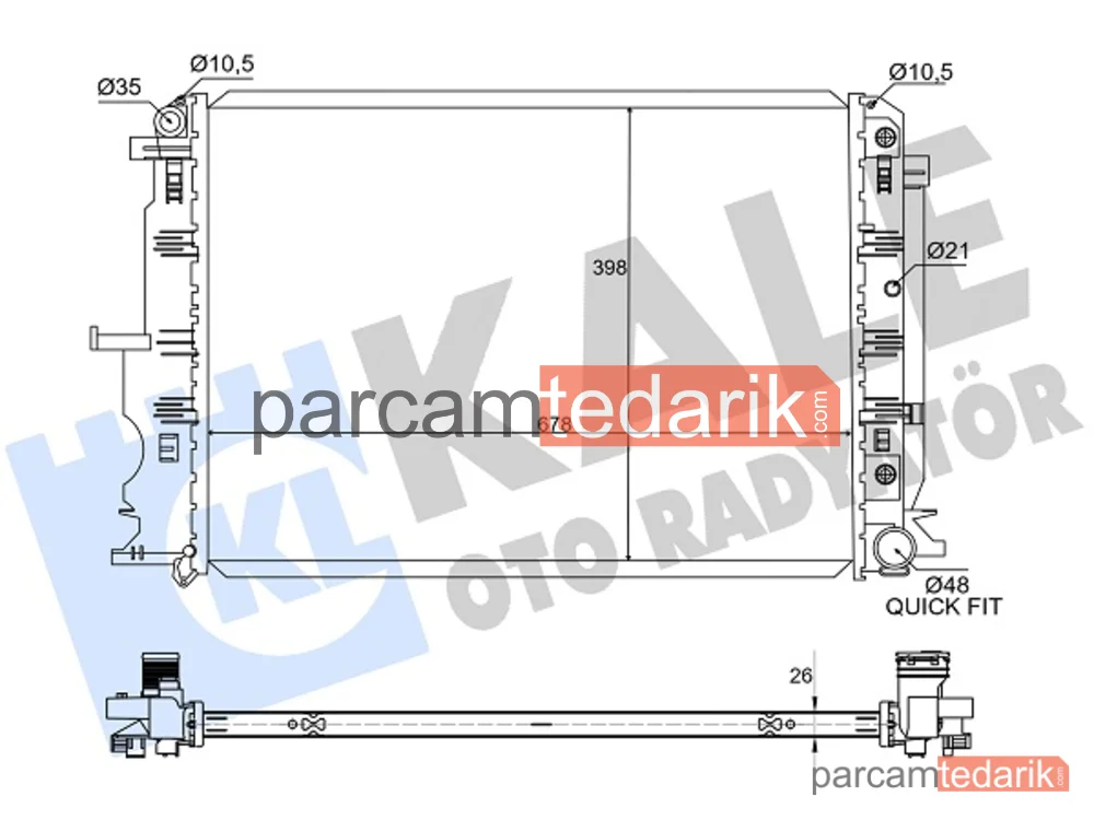 361510 | Su Radyatörü — Mercedes-Benz Sprinter 3,5-t, Mercedes-Benz Sprinter 5-t