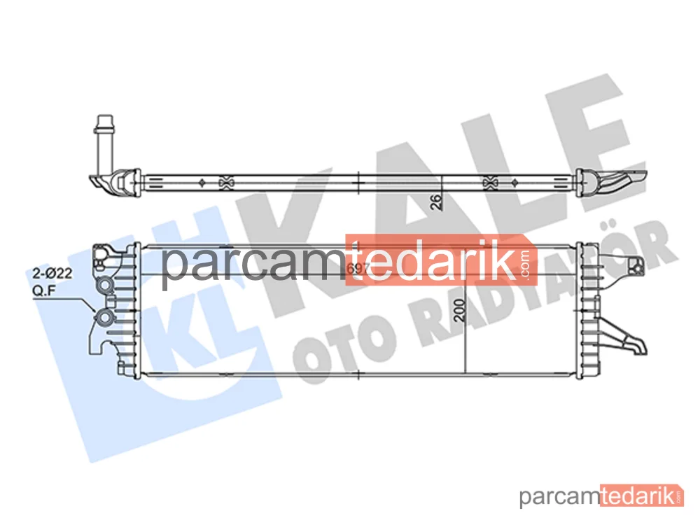 362665 | Su Radyatörü — VW Multivan T6, VW Transporter T6 / Caravelle T6 Minibüs/Otobüs (SGB, SGJ, SHB,, VW Transporter T6 Panelvan/Van)
