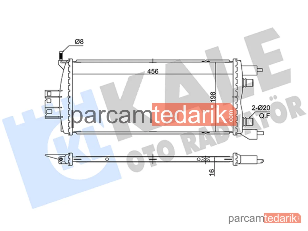363195 | Turbo Radyatörü — Su Radyatörü Renault Scenic IV-GRAND Scenic IV 1.5DCI 16 (MT) Brazing 456x198x16