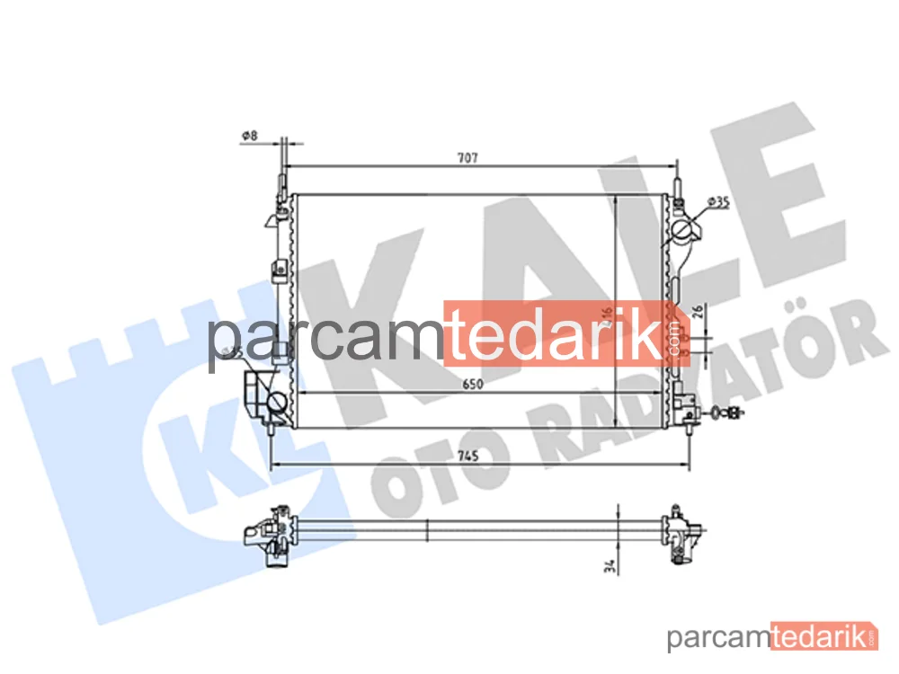 363575 | Su Radyatörü — Saab 9-3, Saab 9-3 Cabrio, Opel Vectra C