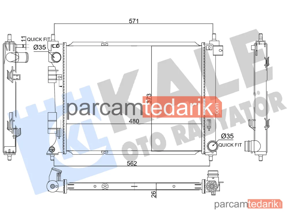 363715 | Su Radyatörü — Hyundai i20 Active, Hyundai i20 II, Hyundai i20 II Coupe