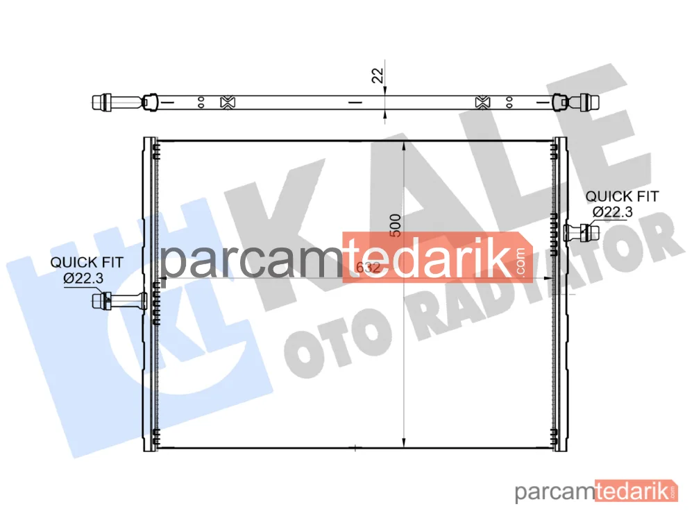 364345 | Su Radyatörü — Mercedes-Benz Sprinter 3,5-t Panelvan/Van, Mercedes-Benz Sprinter 3,5-t Platform şasi, Mercedes-Benz Sprinter 3-t Platform şasi