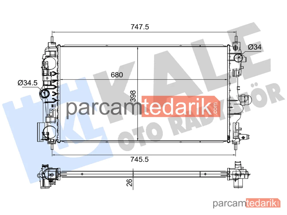 364680 | Su Radyatörü — Chevrolet Cruze