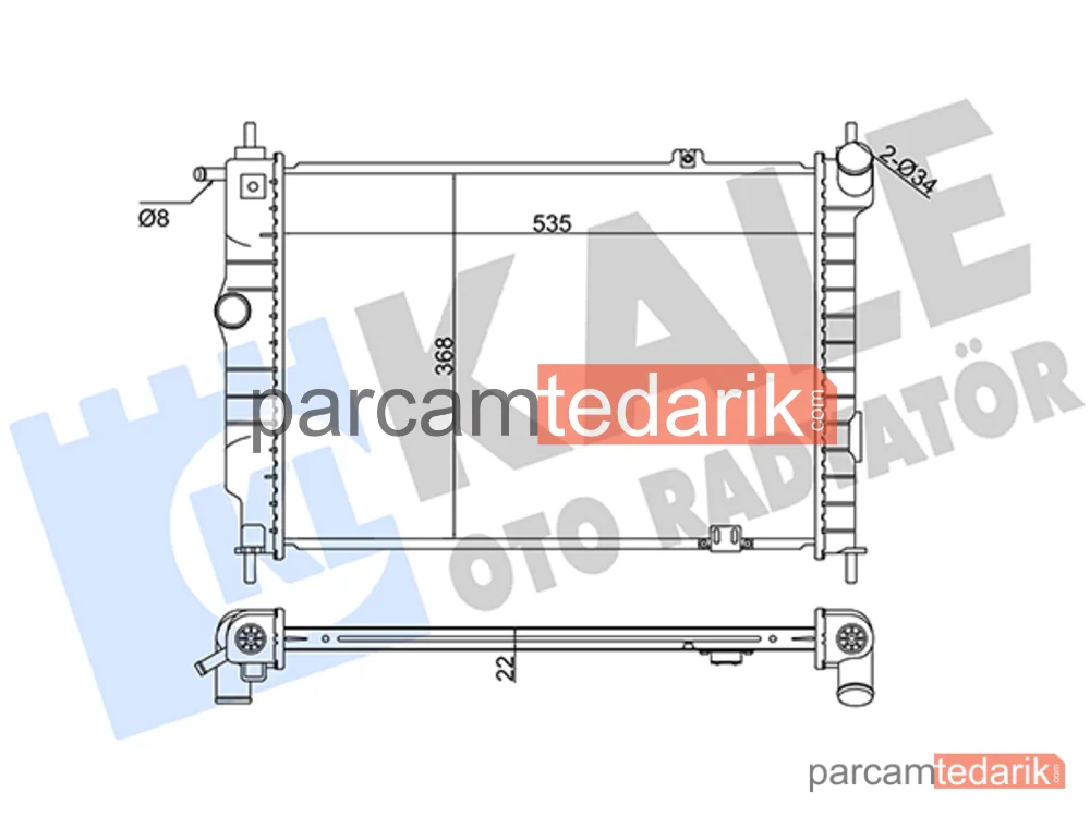 370700 | Su Radyatörü — Opel Astra F, Opel Astra F Classic, Opel Astra F Cabrio