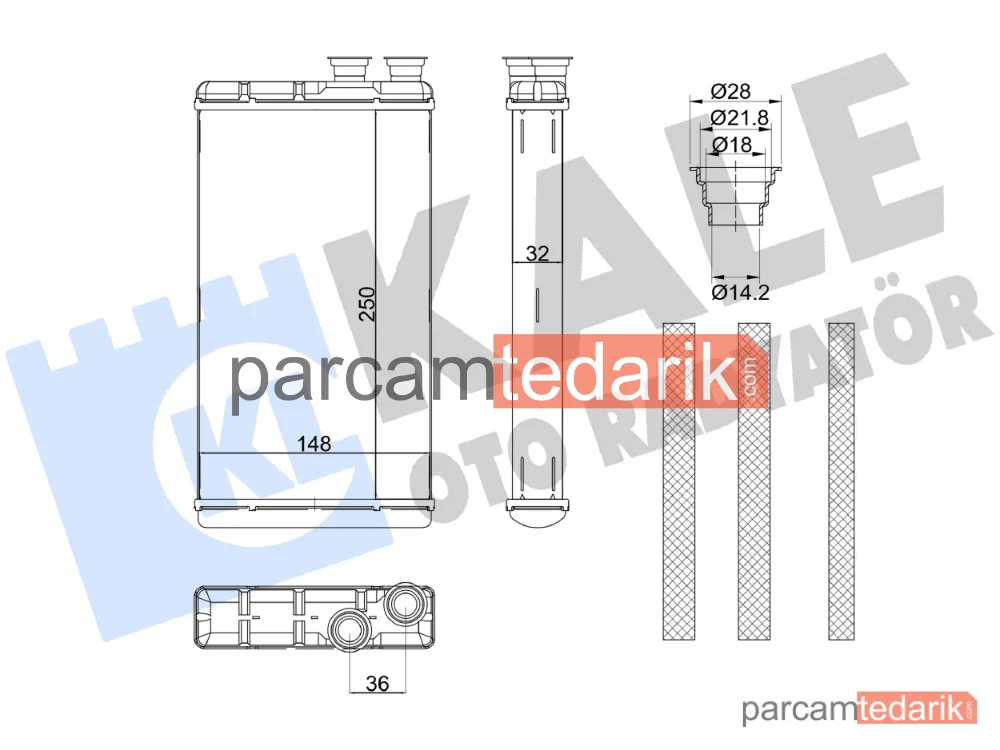 370740 | Kalorifer Radyatörü — Audi A4 B9, Audi A5, Audi A5 Cabrio