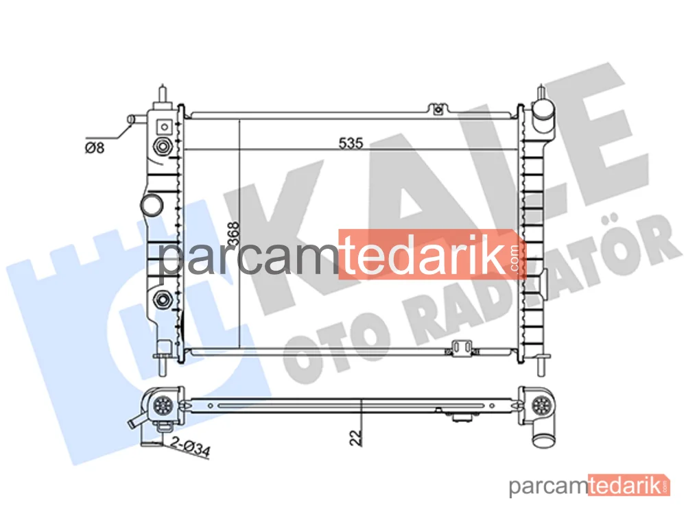 370800 | Su Radyatörü — Opel Astra F, Opel Astra F Classic, Opel Astra F Cabrio