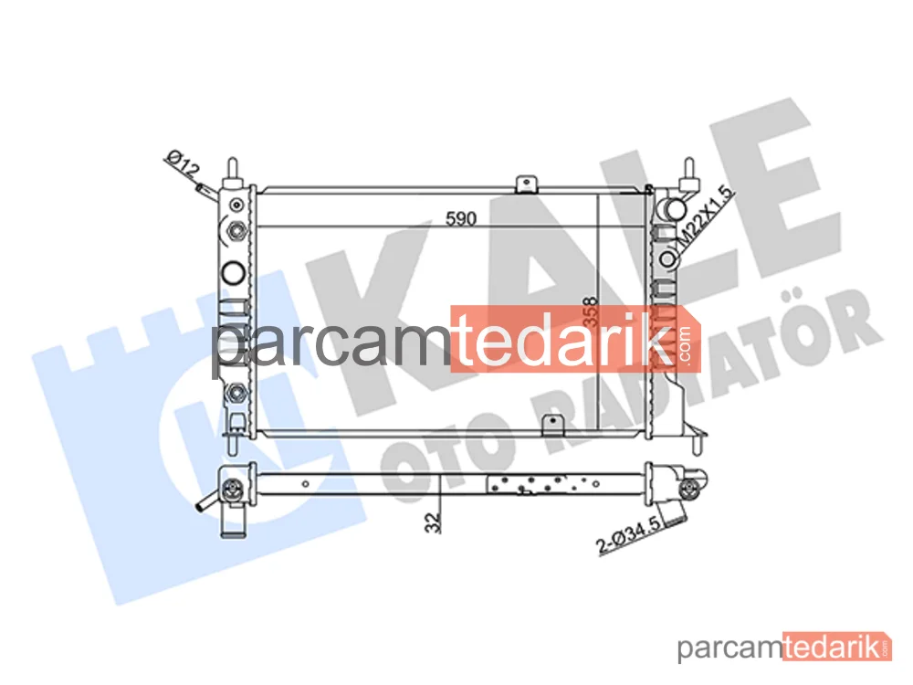 371000 | Su Radyatörü — Opel Astra F, Opel Astra F Cabrio, Opel Astra F Classic