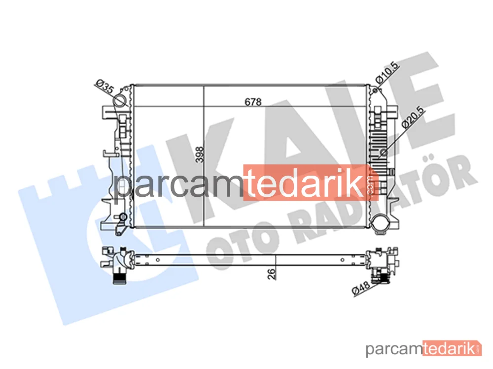 373900 | Su Radyatörü — Mercedes-Benz Sprinter 3,5-t Minibüs/Otobüs, Mercedes-Benz Sprinter 3,5-t Panelvan/Van, Mercedes-Benz Sprinter 3,5-t Platform şasi