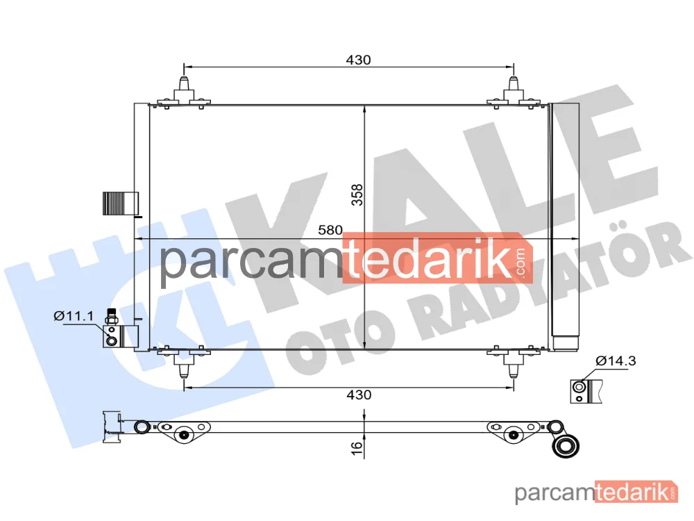 382915 | Klima Kondenseri — Peugeot 607, Peugeot 406, Peugeot 406 Break