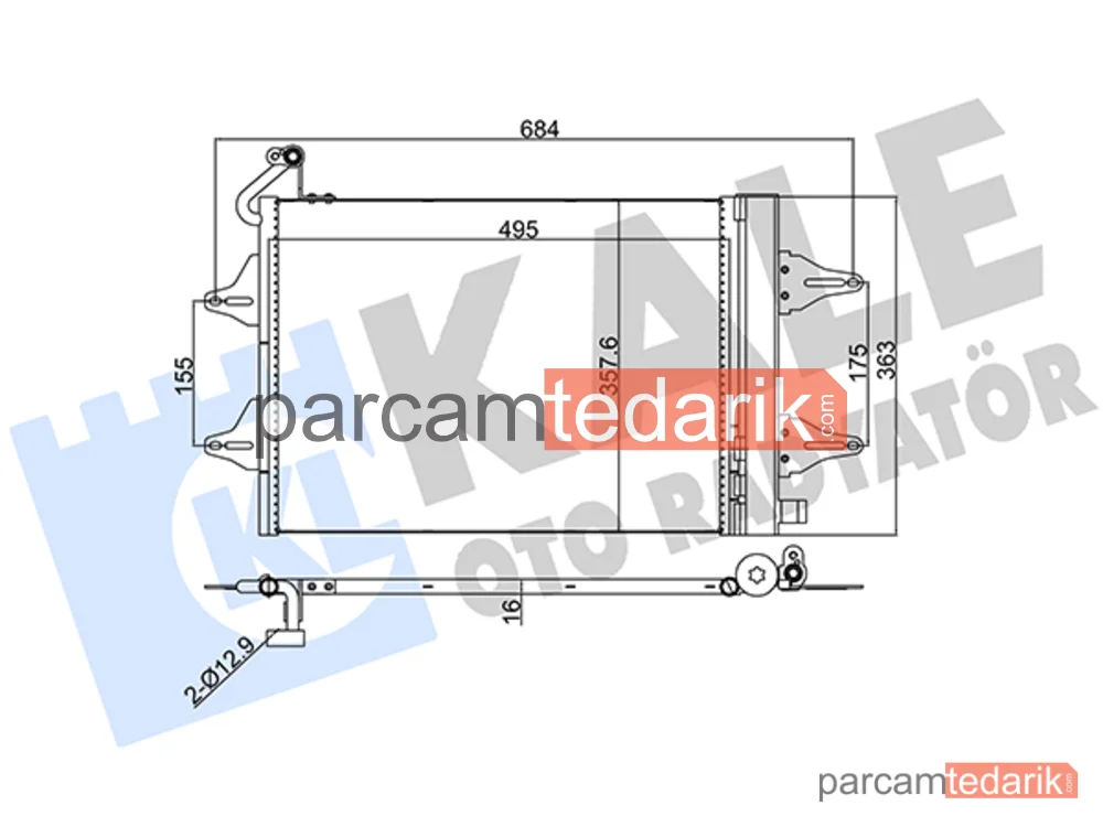 390700 | Klima Kondenseri — Seat Ibiza III, VW Polo IV, Seat Cordoba