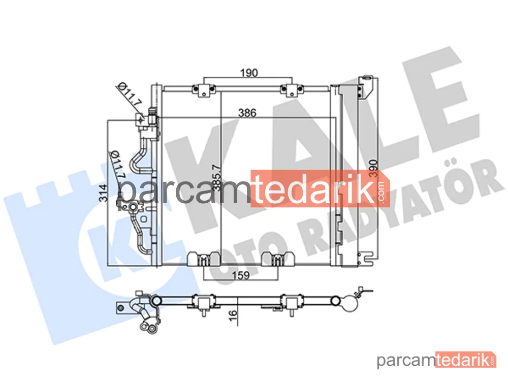 393600 | Klima Kondenseri — Opel Astra H, Opel Astra H GTC, Opel Astra H Classic