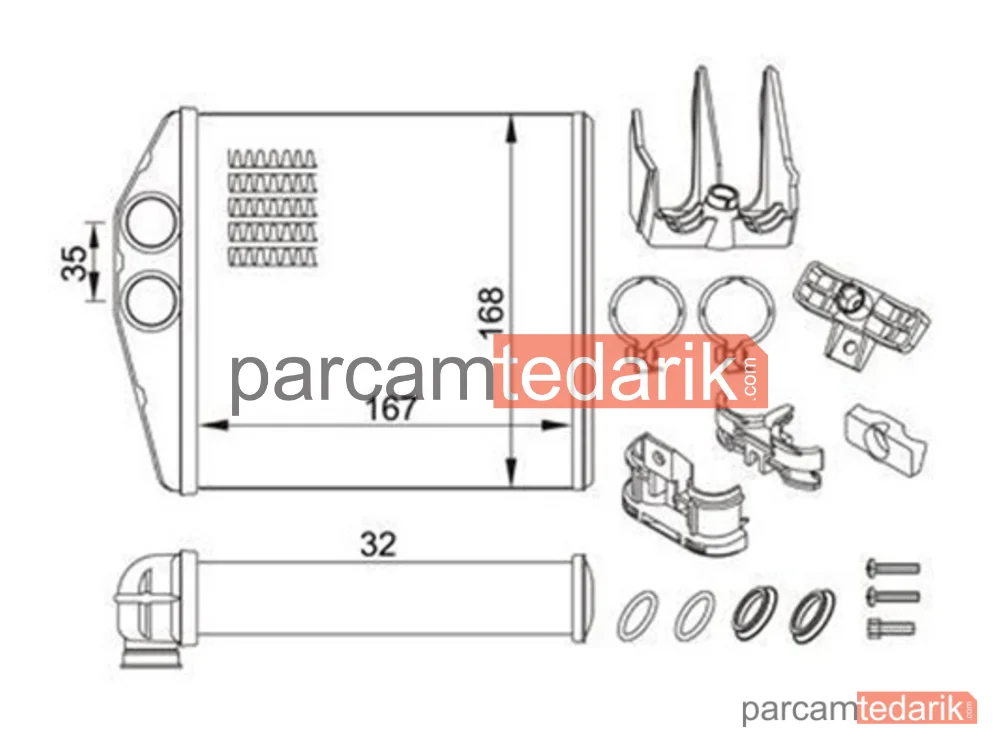 359000300820 | Kalorifer Radyatörü — Opel Corsa C, Opel Corsa C Kasa/eğik Arka
