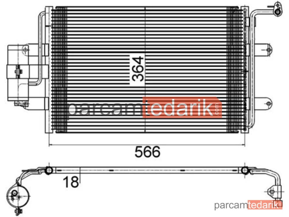 AC180000S | Klima Kondenseri — VW Golf 98-06 Audi A3 97-03 Seat Leon 00-06 Skoda Octavia 97-00