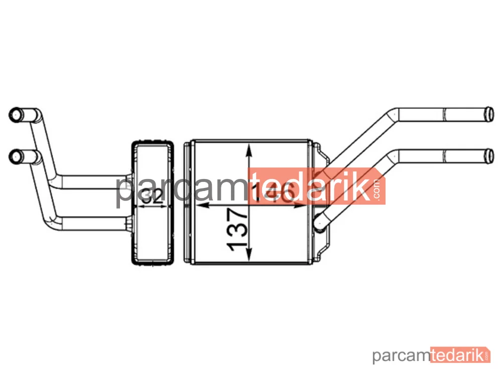 AH226000S | Kalorifer Radyatörü — Ford Transit Minibüs/Otobüs, Ford Transit Panelvan/Van, Ford Transit Platform şasi
