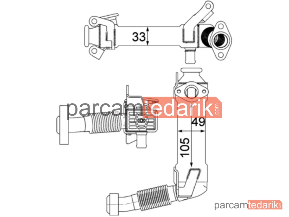 CE21000P | EGR Soğutucusu — BMW M47N-M57N-M57N2 / E46-E60-E65-E83-E87-E90