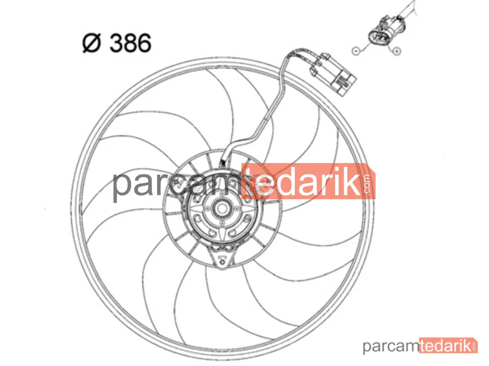 BEHR CFF119000P | Fan Motoru — 12V Ø386 (Opel Corsa C 00 -)