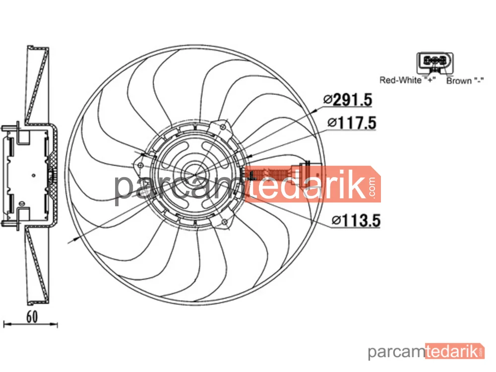 BEHR CFF167000S | Fan Motoru — 290 MM 90W (VW Polo 02-10 Seat Ibiza 02-10 Skoda Fabia 00-10)