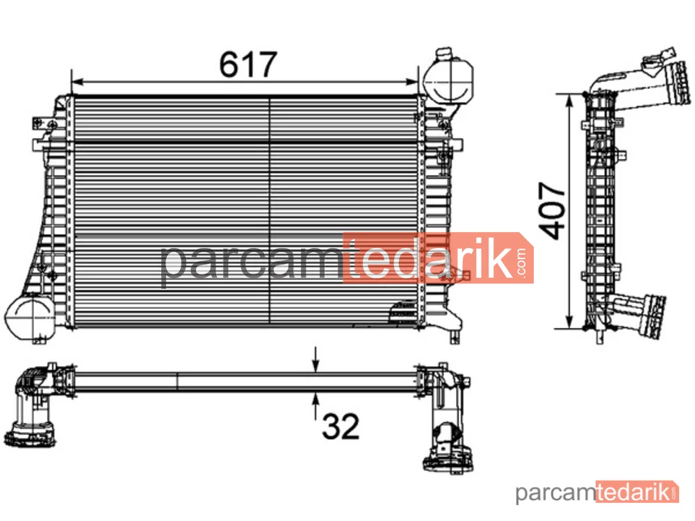 CI162000P | Su Radyatörü — Intercoler (VW Passat 2.0 BMP)