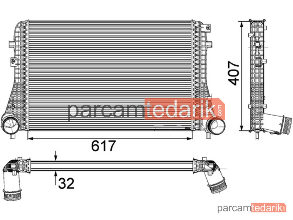 CI208000P | Turbo Radyatörü — VW Passat 09-15 Tiguan 08-18