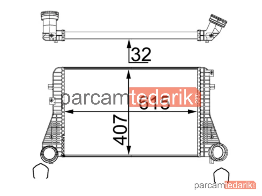 Turbo Radyatörü — VW Tiguan, VW Golf V, VW Passat B6 Variant - CI83000S