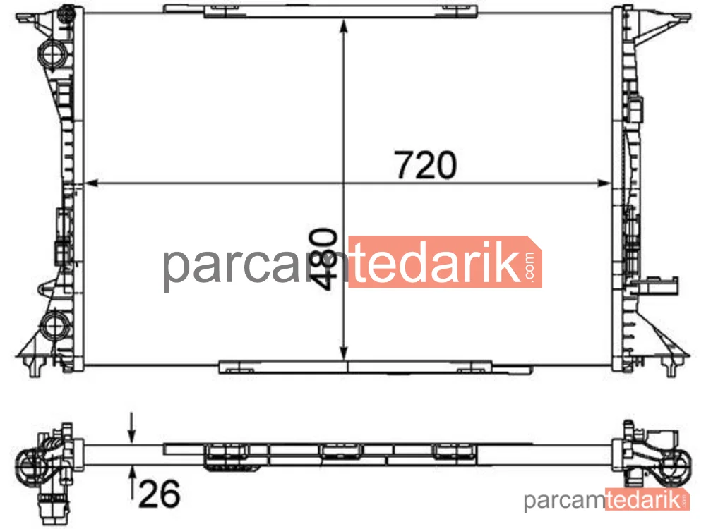 BEHR CR1060000P | Su Radyatörü — 720X480X26 (Audi A4, A6, Q5)