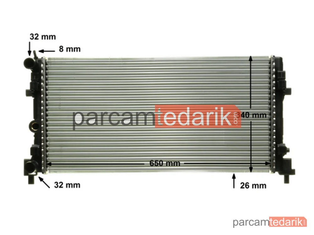 BEHR CR1096000P | Su Radyatörü — 649X340X26 (VW Polo 10-20 Audi A1 11-14 Seat Ibiza 09-17 Skoda Fabia 11-15)