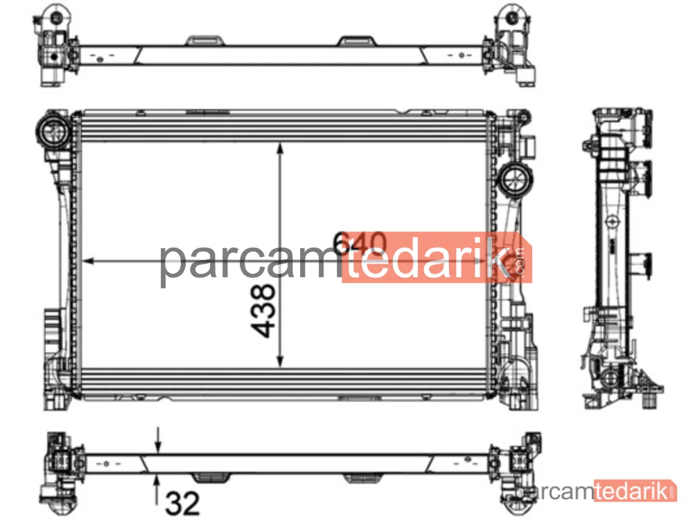 CR1684000P | Su Radyatörü — Mercedes W204-212 M271 CGI-651 Otm. 6-7 Vit
