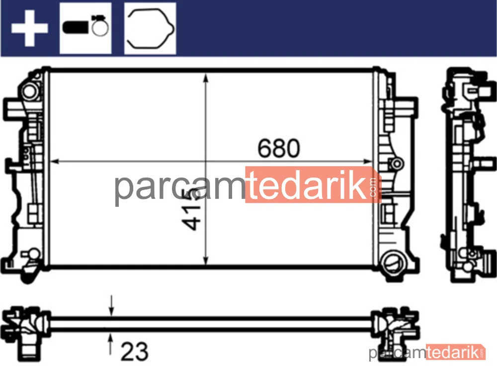 BEHR CR1710000S | Su Radyatörü — 26×388x680 VW Crafter 2.0TDI 2.5 TDI Mercedes Sprinter