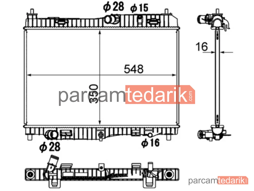 CR1896000S | Su Radyatörü — Ford Fiesta 1.4 Benzinli 08-12 4 Vites Otomatik Şanzuman